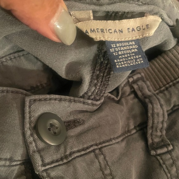 American Eagle (Size 12) Utilitarian Streetwear Grunge Khaki Cargo Pants - Picture 2 of 15